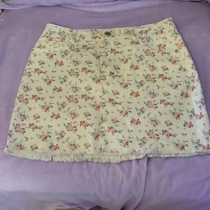 Wild Fable floral cutoff denim mini skirt